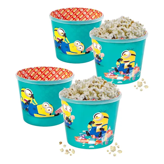 4 Baldes De Pipoca Minions 2l Meu Malvado Favorito Original
