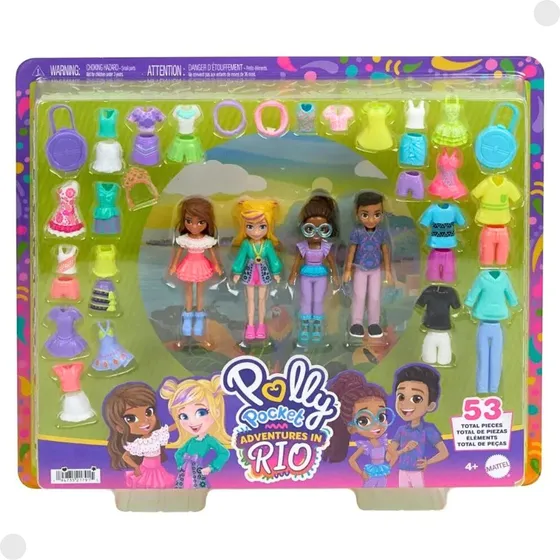 Polly Pocket Moditas Aventuras No Rio 53 Peças Hwp23 Mattel