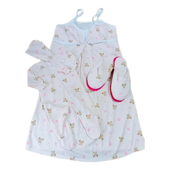 Dúo Pijama Materna Mama Y Bebe Y Pantuflas 