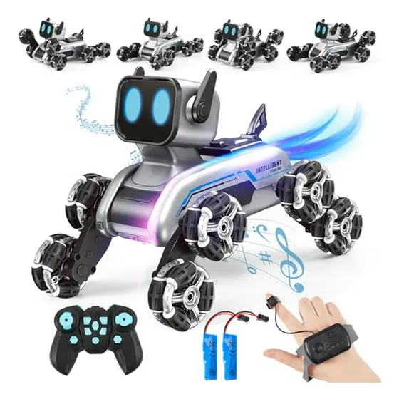 Robot Perro Control Remoto Para Niños, 2 4ghz Con Luces Y Mú