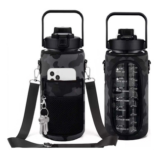 Botella Deportiva De 2l Botella De Agua Con Popote Y Eslinga Botella Deportiva De 2l Botella De Agua Con Popote Y Eslinga