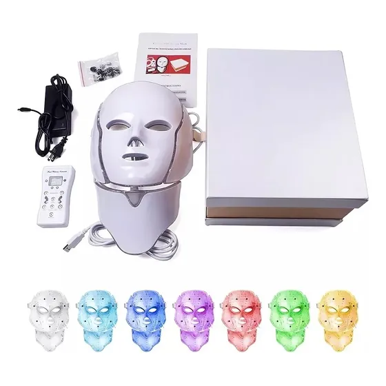 Mascara Led Facial 7 Colores Terapia Cara Cuello Rejuvenece