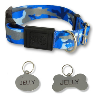 Coleira Para Cachorro Com Placa Tag De Identificação Coleira Para Cachorro Com Placa Tag De Identificação
