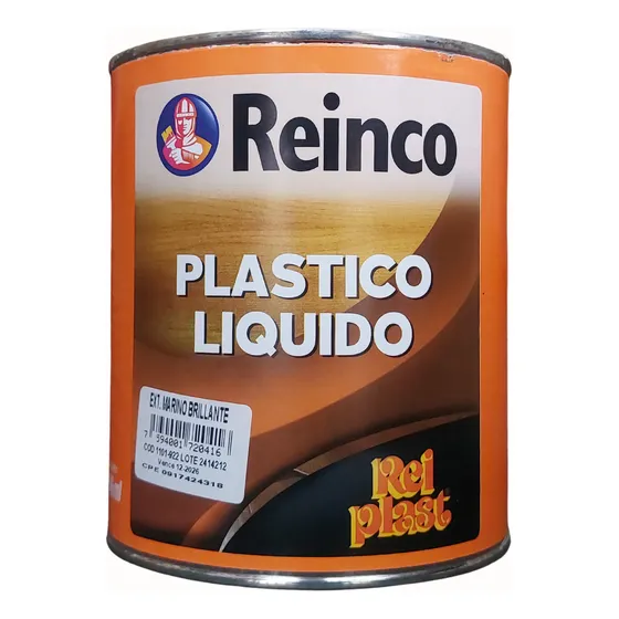 Plastico Liquido Exterior Marino Brillante 1/4 Galon Reinco