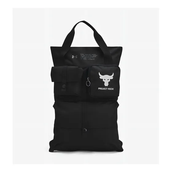 Mochila Bolso Gimnasio Under Armour Ua Project Rock Negra Color Negro Diseño De La Tela Lisa