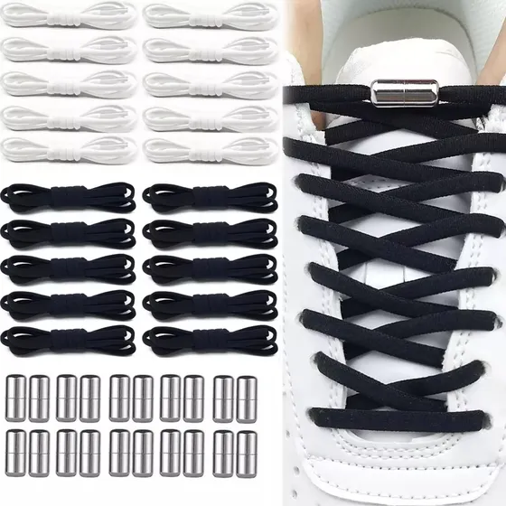 20pares Agujetas Sin Nudo Elasticas Hebilla Metal Para Tenis