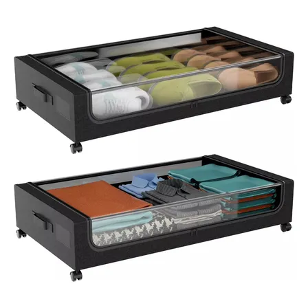 Pack 2 Organizador Con Ruedas Para Bajo De La Cama