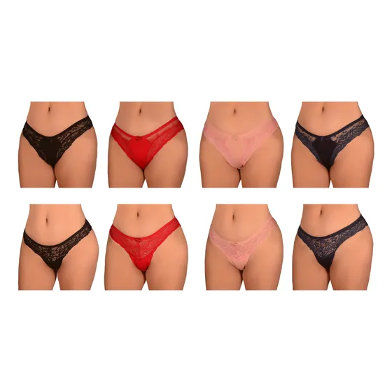 Kit De 8 Calcinha Plus Size Microfibra 2 Modelos Diferentes