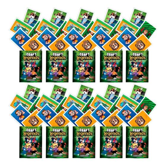 Kit 50 Figurinhas P/ Album Minecraft Legends