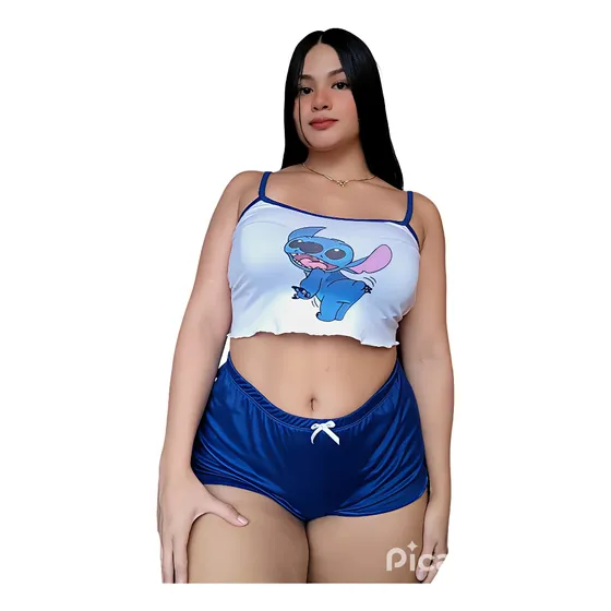 Pijamas Dama Conjunto Top Short Stitch - Talla Única