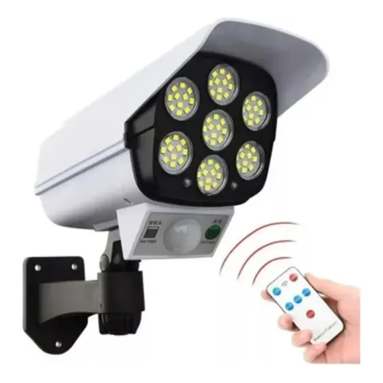 Camara De Vigilancia Falsa Solar Con Control Remoto