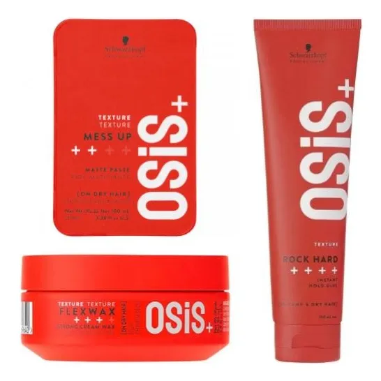 Kit Schwarzkopf Osis+ Rock Hard, Flexwax Y Mess Up
