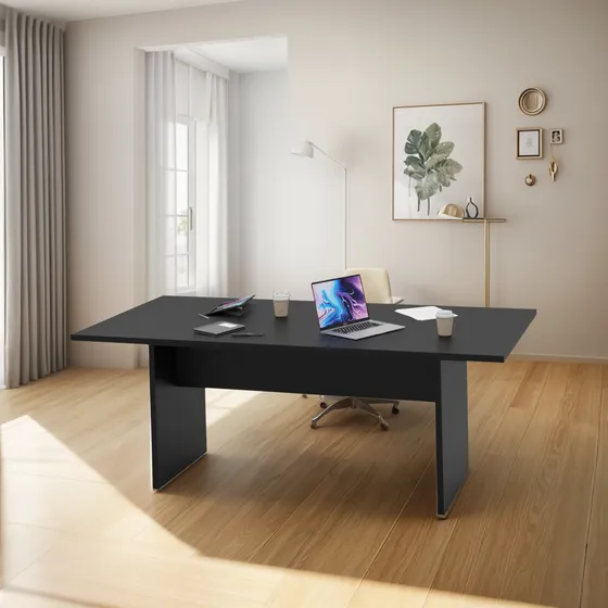 Mesa Para Reunião Retangular 2mx1m Tpo Reengrossado Netmobil