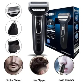Barbeador E Cortador De Cabelo 3 Em 1 Kemei Km-6558