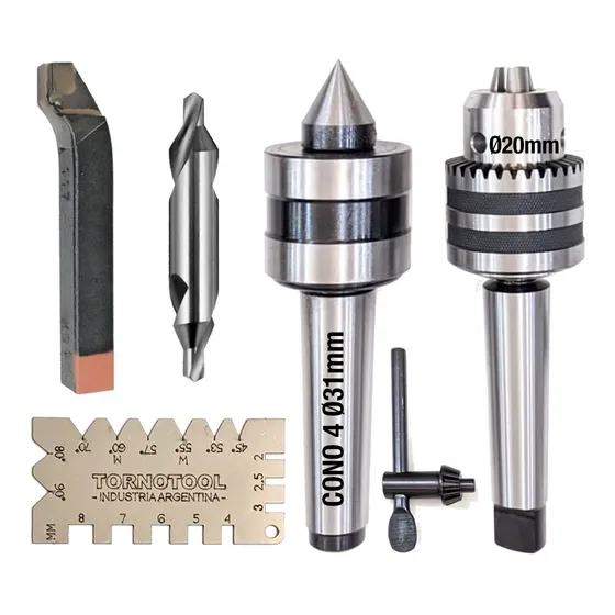 Set Torno Cm4 Contrapunta Mecha Mandril Herramienta Espiga  
