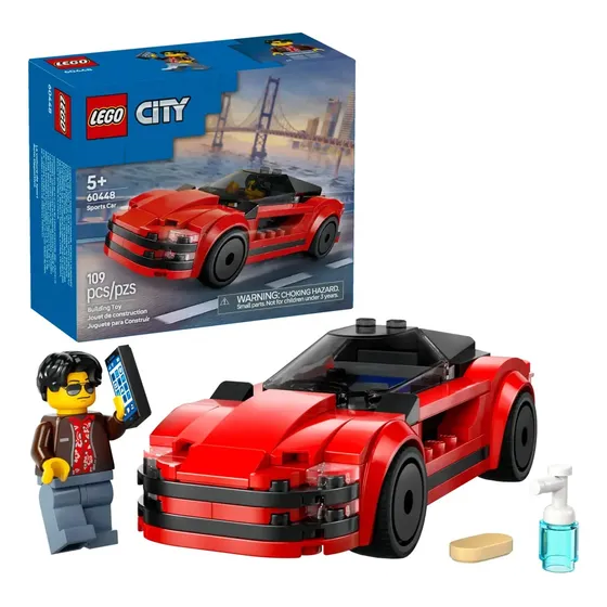 Bloques Para Armar Lego City Auto Deportivo Rojo 109pcs +5