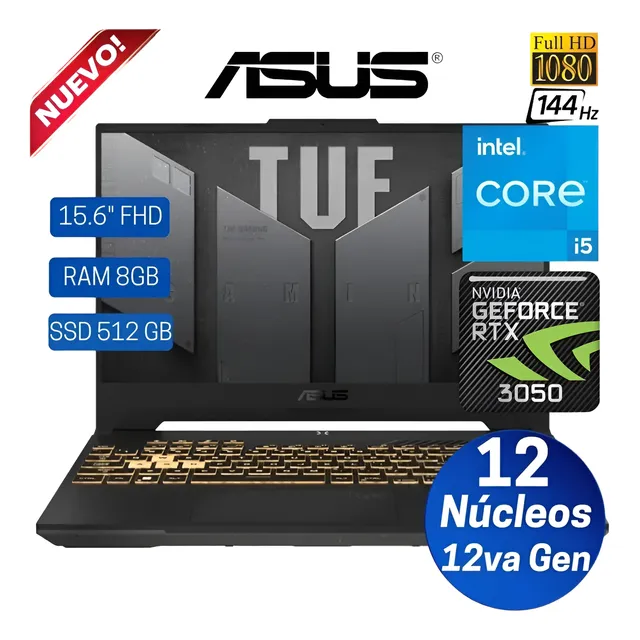 Laptop Asus Tuf Core I5 12500h F15 8gb 512gb 15.6 3050 4gb