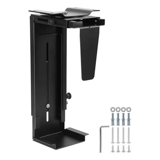 Suporte Gabinete Computador Cpu Pc Gamer Parede Mesa Preto