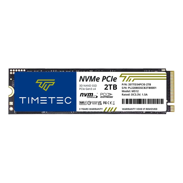Timetec 2tb Ssd Nvme Pcie Gen3x4 8gb/s M.2 2280 3d Nand