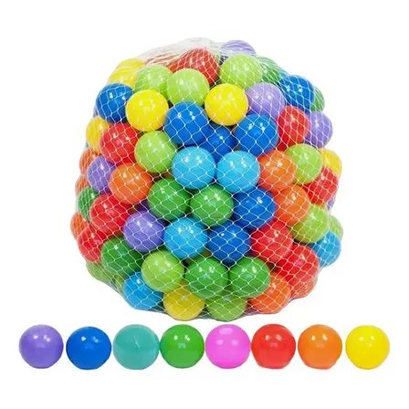 Kit Com 100 Bolinhas De Piscina 71mm Coloridas Resistente