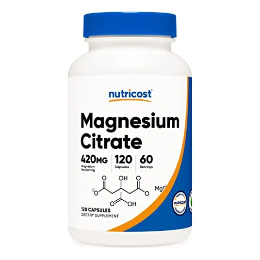 Suplemento Nutricost Citrato De Magnesio 420 Mg 120 Cápsulas