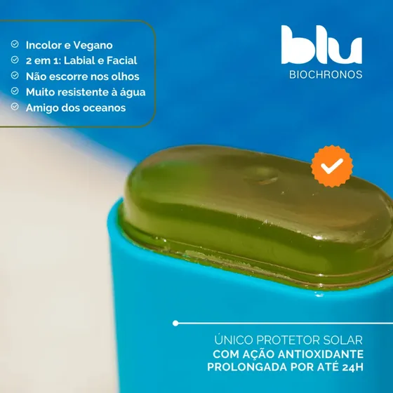 Protetor Solar Incolor E Vegano Em Bastão - Blu Biochronos