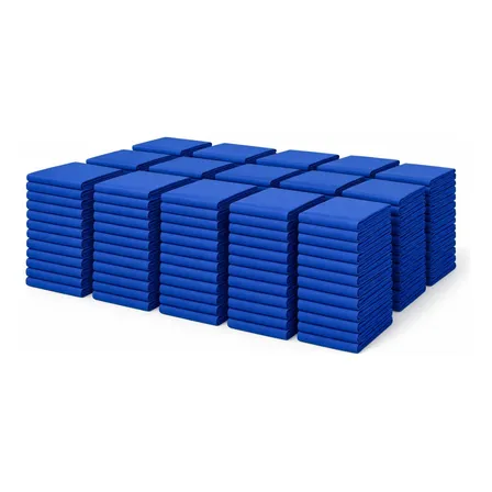 Kit 100 Lençol Azul Royal Elástico Solteiro Hotel Avulso Azul Liso