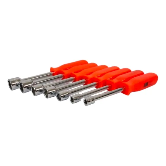 Jogo E Kit De Chave Canhão 7 Pcs Aço 5 A 12 Mm Profissional Cor Laranja