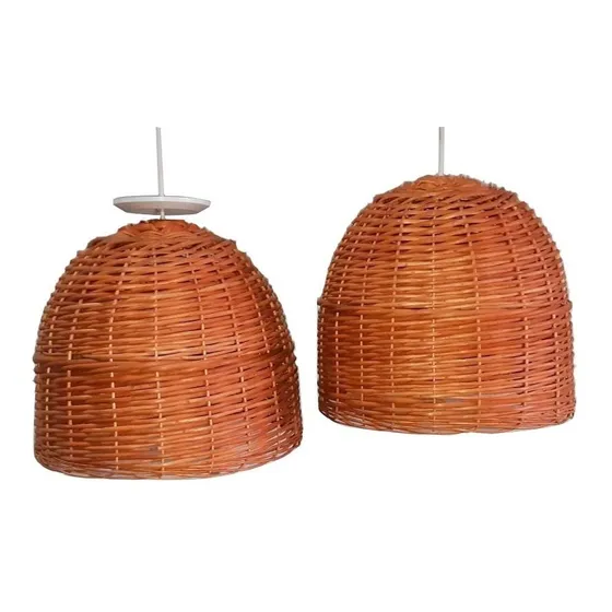 1-40x30 Lampara Mimbre  Completa  En Tigre Fabricante  R
