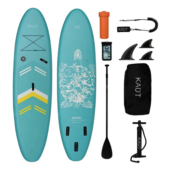 Tabla de SUP Kaut Stand Up Paddle 10'6 color verde claro de 3.2m de largo x 82cm de ancho y 15cm de espesor