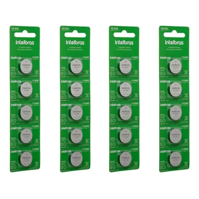 Reloj con batería de litio de 20 baterías al por mayor, 3 V, Cr 2032, Intelbras