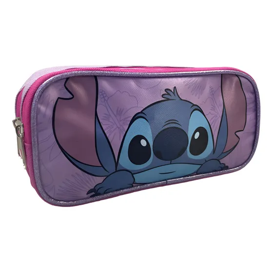 Estuche Escolar Doble Cierre Stitch Ds83260 Color Violeta