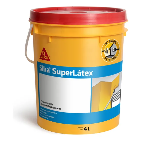 Pintura Lavable Antihongo SuperLátex Sika X 4 Lt Color Blanco