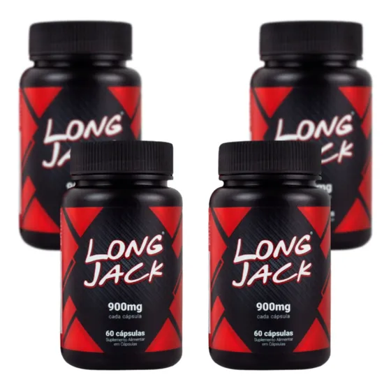 Kit 4 Long Jack 900mg - Força E Disposição Massa Muscular Sabor Sem Sabor