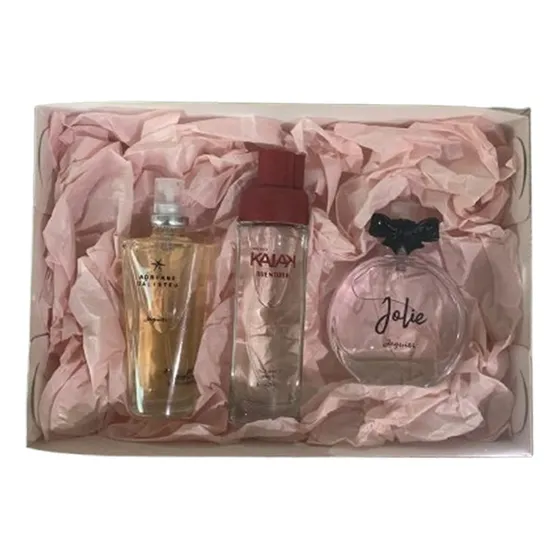 Kit Presente 3 Perfumes Miniatura De 25ml Kaiak Aventura Natura + Jolie E Adriane Galisteu Da Jequiti