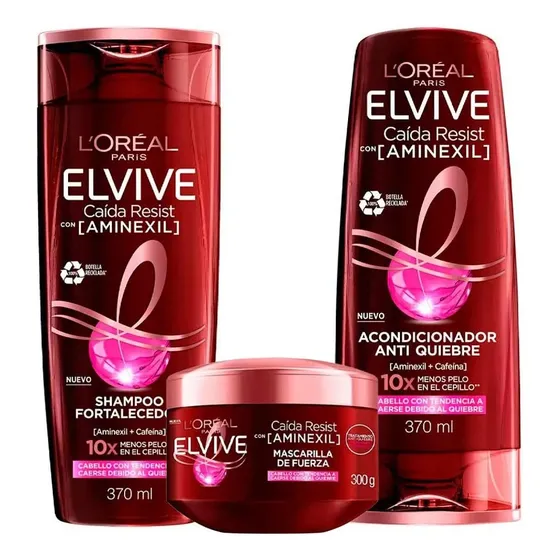 Kit Shampoo, Acondicionador Y Mascarilla A Hialuronic Elvive