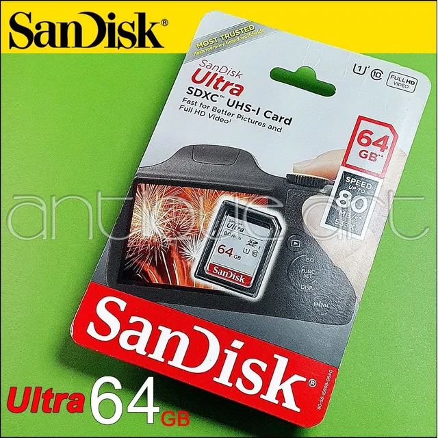 A64 Tarjeta Sandisk Sd 64gb Ultra Sdxc Uhs-l Foto Video Fhd