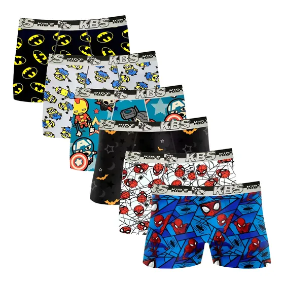 Kit 10 Cuecas Box Boxer Infantil Kids De Microfibra Menino