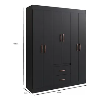 Guarda Roupa Solteiro 6 Portas 2 Gavetas Sidney Doripel Cor Preto Guarda Roupa Solteiro 6 Portas 2 Gavetas Sidney Doripel Cor Preto