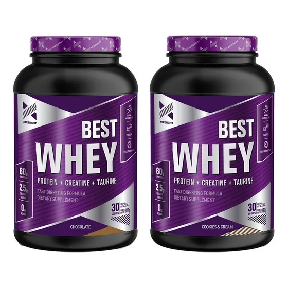 Xtrenght Best Whey Protein 2 Lb X 2 Unidades Potenciada Sabor Chocolate & Cookies