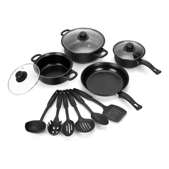 Set de ollas antiadherentes negras