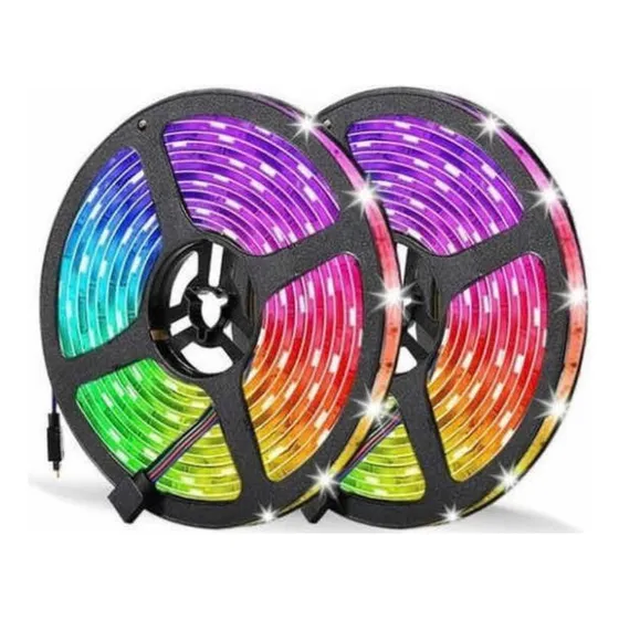 Tira Led 5050 Rgb Exterior X10 Veoquiero Mts Kit Fuente Control