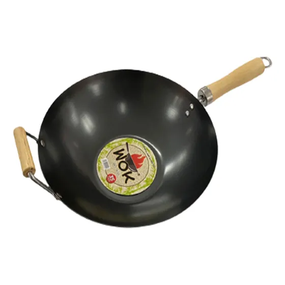 Wok Sarten Chino De Hierro Y Mango De Madera 36cm Primula