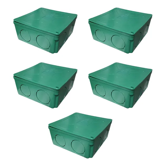 5 Cajas Registro Pvc 6x6 Reforzado C/tapa Entra 1-1/4 1-1/2