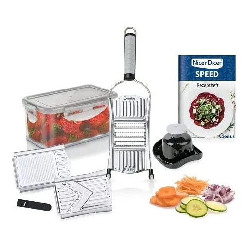 Genius Nicer Dicer Speed Cortador Verdura 3 Inserto Soporte