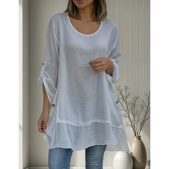Polera Blusa De Verano Tela Lino Mujer#28