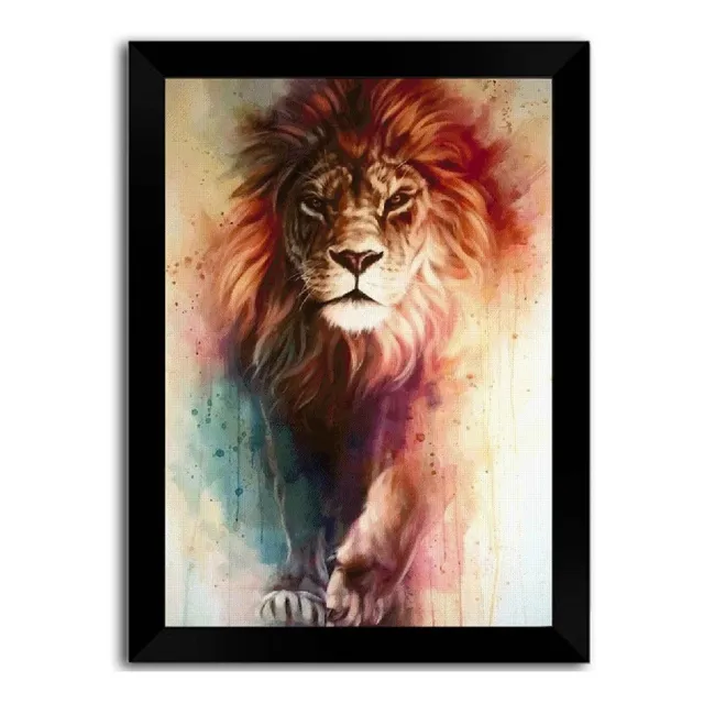 Quadro Poster Leão De Judá C/ Moldura E Vidro  A3 33x43