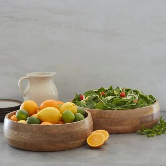 2 Cuenco Madera Jumbo Para Ensalada Fruta