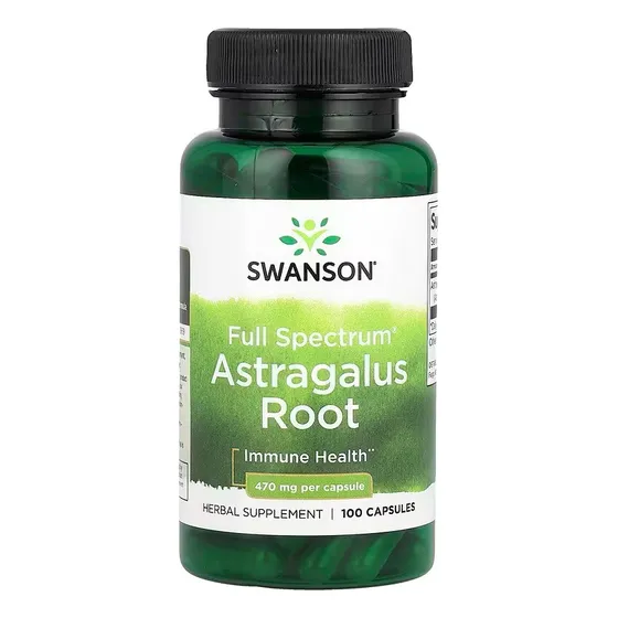Raíz Astrágalo Espectro Completo 470mg X 100 Caps. Swanson Sin Sabor