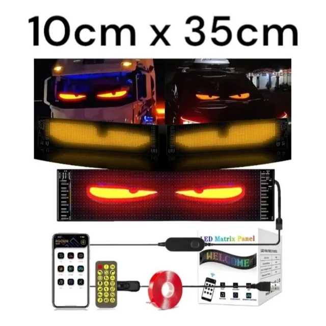 Pantalla Cinta Led Flexible Ojitos 10x35cm App + Control